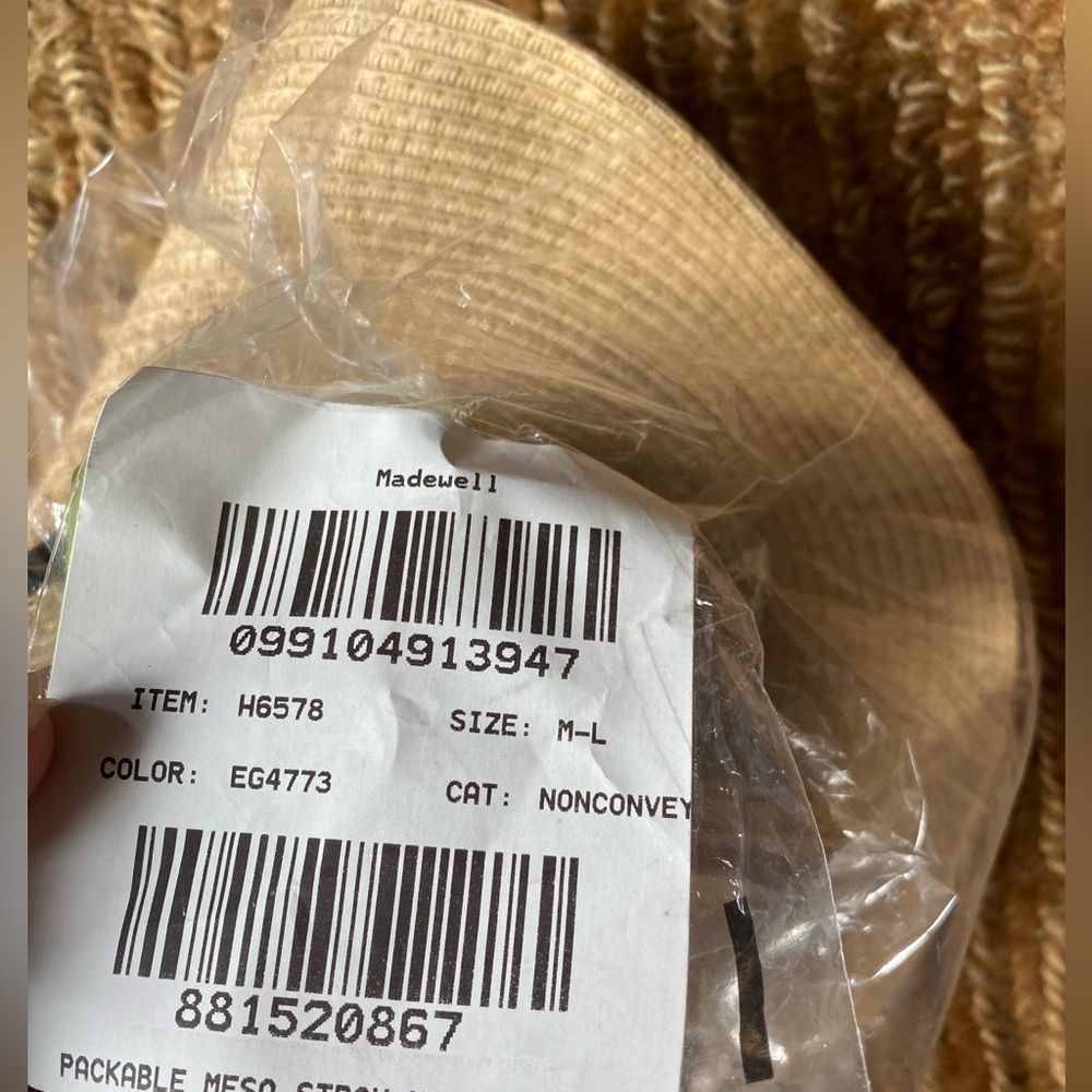 Madewell New packable Mesa straw hat, M-L - Picture 2 of 5